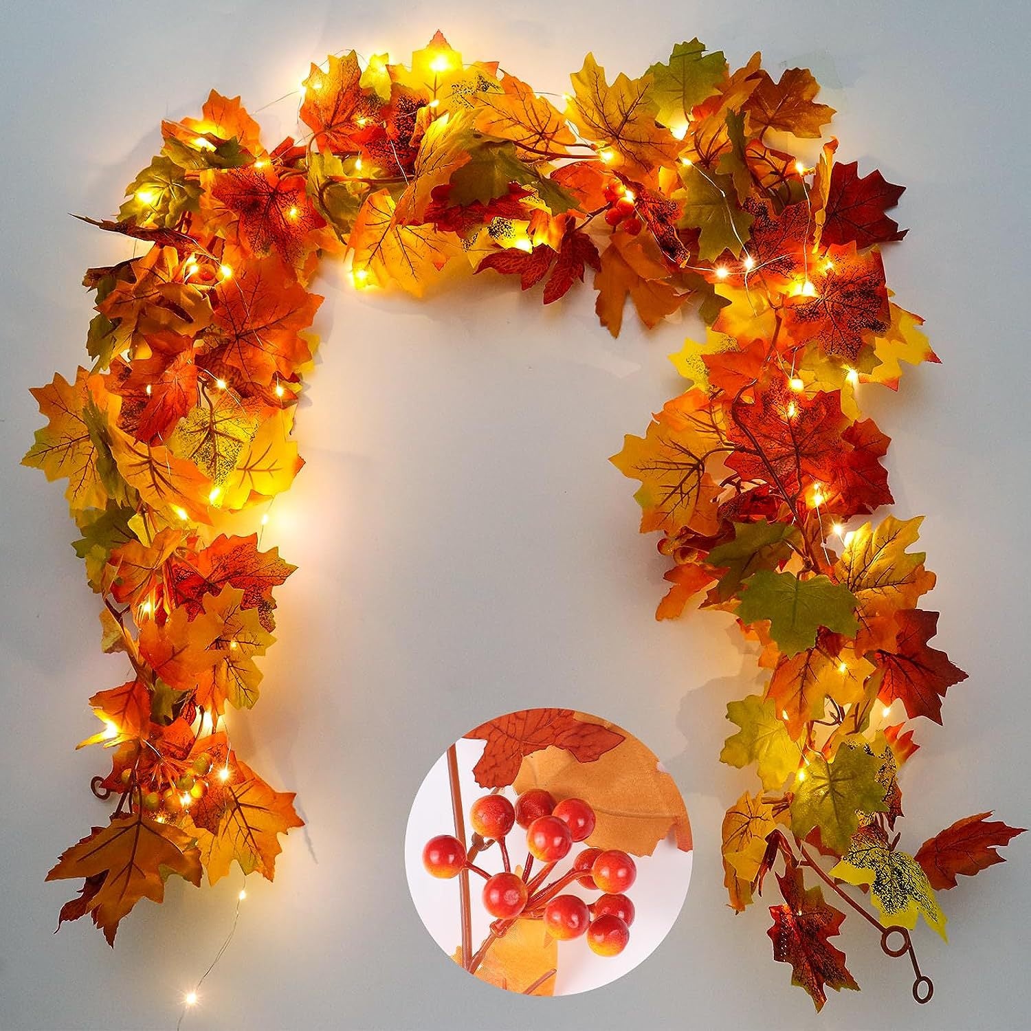 Artificial Maple Leaf Garland for Autumn