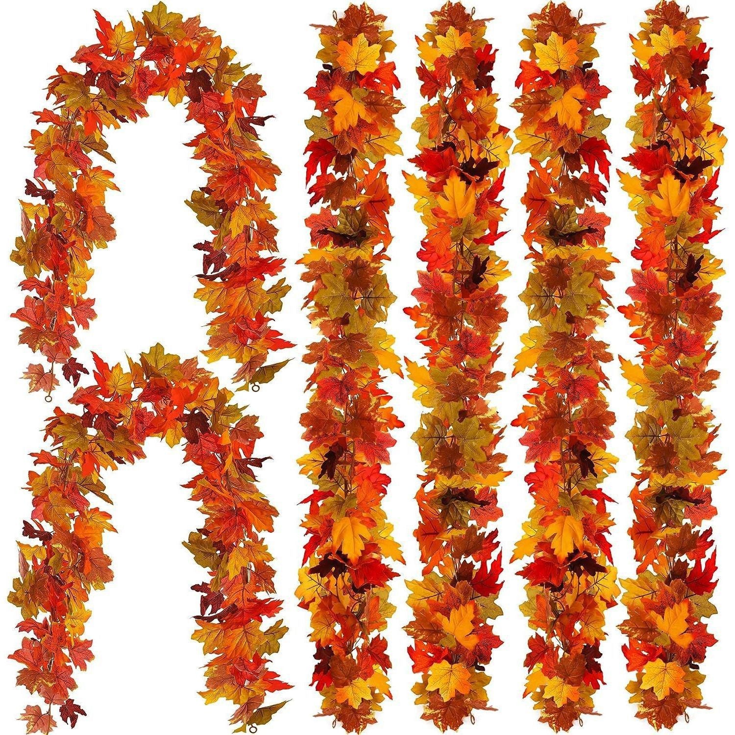 Artificial Maple Leaf Garland for Autumn