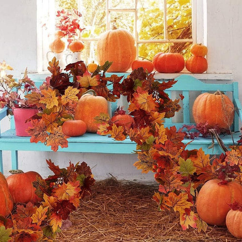 Artificial Maple Leaf Garland for Autumn