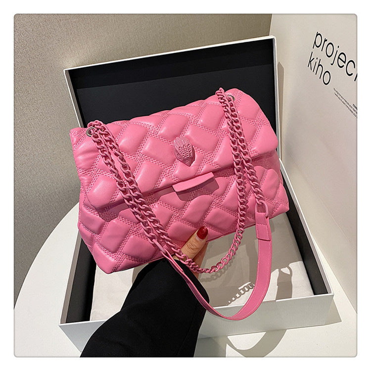 Single-shoulder crossbody bag, a versatile diamond-patterned women's bag for daily use