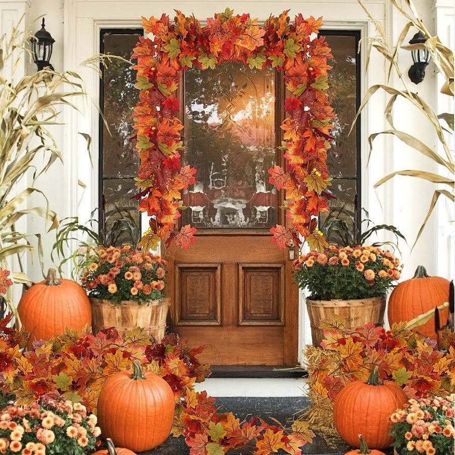 Artificial Maple Leaf Garland for Autumn