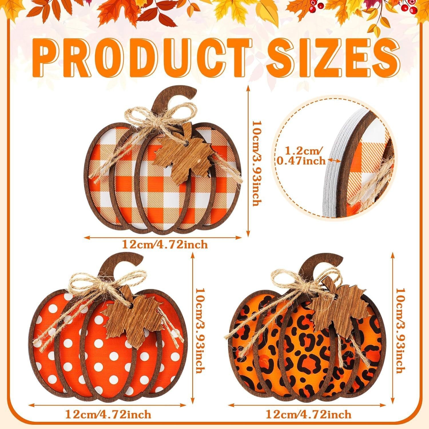 Autumn Wooden Pumpkin Sign Farmhouse Home Decor