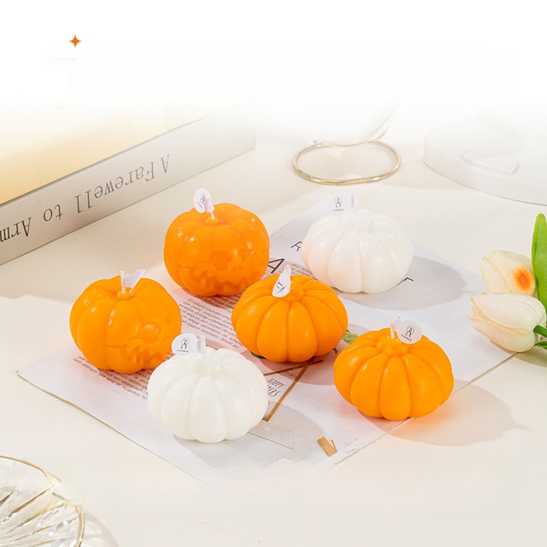Halloween Pumpkin Candle Horror Faces